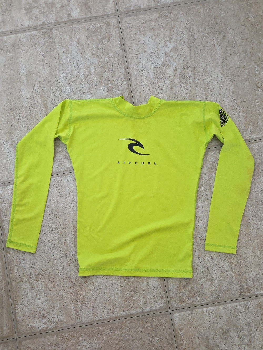Rip Curl Neon Lime UPF 50+ Long Sleeve Rash Guard